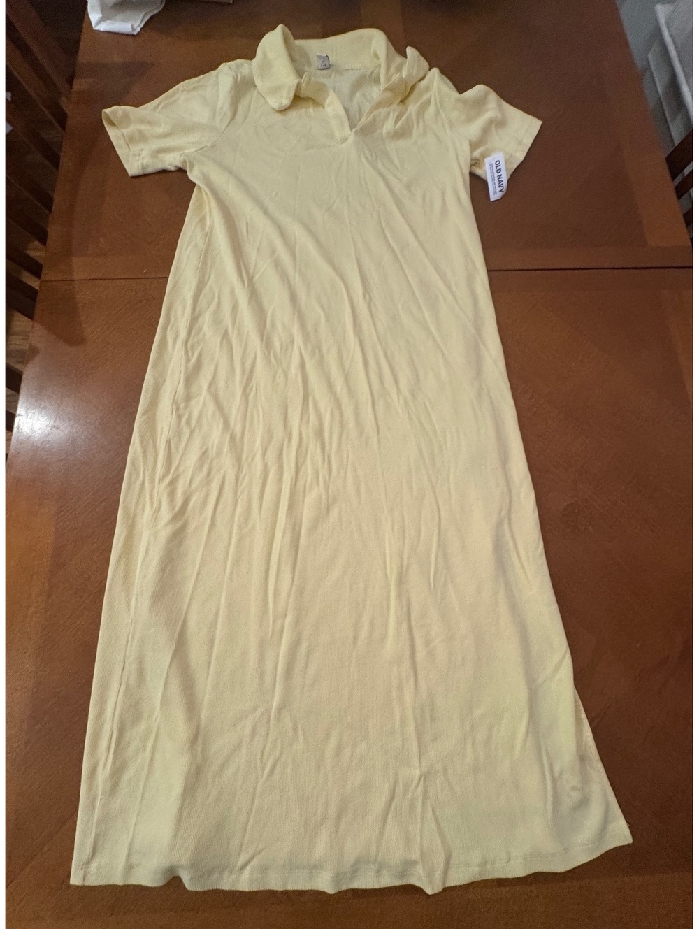 Old Navy Yellow Cotton Polo Dress Size L 2900